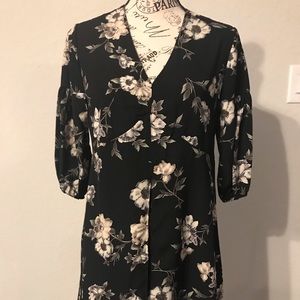 Beautiful Black with white flowers romper